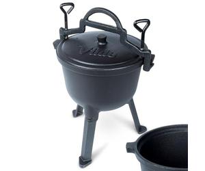 Cast Line Marmite en Fonte 4 l avec Couvercle et Pieds | Chaudron hongrois pour feu de camp, barbecue et camping, Marmite robuste pour l'extérieur