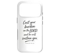 Cast Your Burden on The Lord Psaum 55:22 Faith Strength God Coque pour iPhone 17 Pro