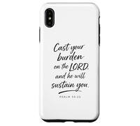 Cast Your Burden on The Lord Psaum 55:22 Faith Strength God Coque pour iPhone XS Max
