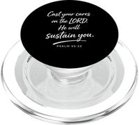 Cast Your Cares on The Lord Psaum 55:22 Faith Comforting God PopSockets PopGrip pour MagSafe