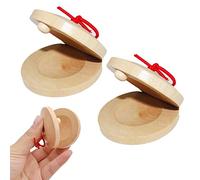 Castagnette, Castagnettes en Bois, Castagnettes à Doigts, Claquettes de Rythme en Bois Instrument de Percussion Musicale Mini Castanet, Clackers en Bois Clackers pour Tout Petits Enfants, 2 Pack
