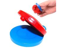 Castagnettes espagnoles - Outil pédagogique pour instruments à percussion en bois - Jouet éducatif pour tout-petits - Planche de danse ronde - Entraînement du rythme - Salle de classe - Équipement