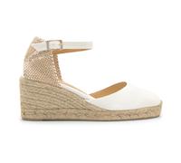 Castañer - Carol Wedge Espadrille - Femme - Chaussures - Blanc - Taille: 37 EU