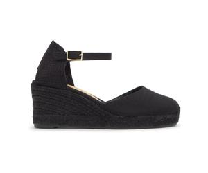 Castañer - Carol Wedge Espadrille - Femme - Chaussures - Noir - Taille: 40 EU