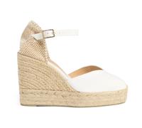 Castañer - Chiarita/8Ed/001 Compensées de 11 cm - Femme - Chaussures - Blanc - Taille: 37 EU