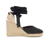 Castañer - Espadrilles compensées noires et dorées - Femme - Chaussures - Noir - Taille: 40 EU
