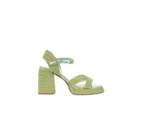 Castañer - Sandales Tressées Métallisées à Talons Valle - Femme - Chaussures - Vert - Taille: 36 EU