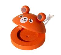 Castanets en bois pour enfants - Motif animal - Castanets avec ficelle - Instruments de rythme - Percussion - Instruments pour et filles à partir de 3 ans - Jouet musical en bois éducatif pour les