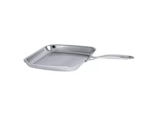 Castel´Pro Poêle Grill Carrée Inox Poignée fixe CRISTEL 30 cm