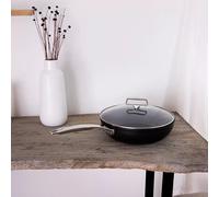 Castel´Pro Sauteuse Cristel Revêtue avec poignée Couvercle verre Ceraliss + 28 cm