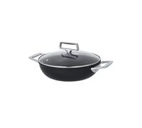 Castel´Pro Sauteuse Inox Revêtue 2 anses Couvercle verre Exceliss + CRISTEL D28 cm SC