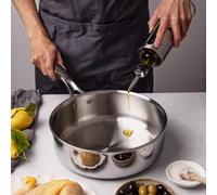 Cristel – Sauteuse inox 24 cm Castel Pro 5 PLY, poignée fixe, sans couvercle