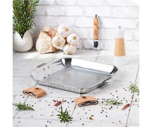 CASTELINE Poêle Grill Carrée amovible Inox Multiply CRISTEL 30 cm
