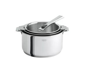 CASTELINE Série 3 Casseroles Inox Amovible MULTIPLY Cristel D16 cm à 20 cm + 1 poignée Casteline