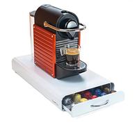 Castell Deco - Tiroir support organisateur compatible avec capsules Nespresso - 100% métal - capacité 50x - porte capsule distributeur café.