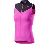 castelli 4521058-022 Solaris Sleeveless Jersey Femme Pink Fluo/Dark Steel Blue S