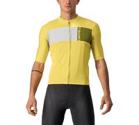 Castelli Prologo 7 Short Sleeve Jersey Jaune M Homme Passion Fruit / Ivory / Avocado Green