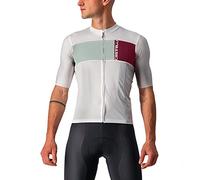 CASTELLI 4522023-870 PROLOGO 7 Jersey Men's T-Shirt Silver Gray/Defender Green-Bordeaux L