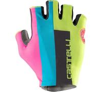 Castelli Competizione 2 Short Gloves Multicolore 2XL Homme Electric Lime / Black / Blue / Magenta Fluo