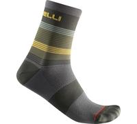 CASTELLI 4522039-075 SCIA 12 SOCK Unisex Socks Military Green/Saffron-Forest S/M
