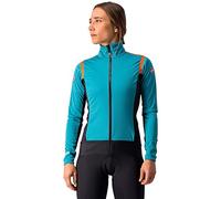 CASTELLI Alpha RoS 2 W Light Jacket Veste Femme, Teal Blue/Black-Fiery Red, L