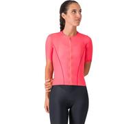 Castelli Anima Flow Short Sleeve Jersey Rose M Femme Red Brilliant / Green Hibisc