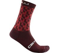 castelli Cubi 18 Chaussettes Unisexe pour Adulte S Pro Red