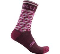 castelli Cubi W 15 Chaussettes pour Femme L Pro Red/Pink