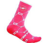 CASTELLI Double C 15 Sock Chaussettes Femme, Brillant Pink, S-M