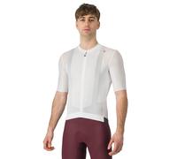 CASTELLI Maillot expresso pour homme, manches quart de longueur avec tissu extensible respirant pour gravier, cyclisme et vélo de route, Ivoire/gris foncé, Taille M