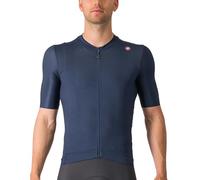 CASTELLI Maillot expresso pour homme, manches quart de longueur avec tissu extensible respirant pour gravier, cyclisme et vélo de route - Bleu belge/lune argentée - Taille M, Bleu belge/lune argentée