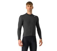 CASTELLI Maillot thermique expresso à manches longues et fermeture éclair intégrale doublé en polaire pour vélo de route et de gravier, Noir clair., Taille M