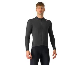 CASTELLI Maillot thermique expresso à manches longues et fermeture éclair intégrale doublé en polaire pour vélo de route et de gravier, Noir clair., Taille M