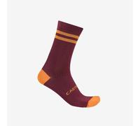 Castelli - Originale 18 Sock - Chaussettes vélo Deep Bordeaux / Vivid Orange - L/XL