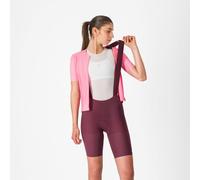 Castelli - Premio Evo W DT Bibshort - Cuissard vélo femme Deep Bordeaux / Rosa Giro - S