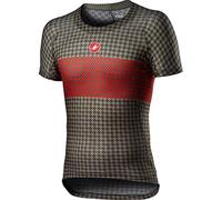 CASTELLI Pro Mesh M Short Sleeve T-Shirt Hommes, Vert Bark/Rouge Fiery, S