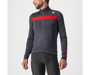 Castelli - Puro 3 Jersey FZ - Maillot vélo homme Dark Gray / Red Reflex - XL