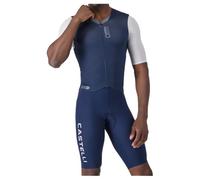 Castelli Combinaison de cyclisme Saturday Morning Skinsuit manches courtes Taille S bleu / blanc