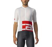 CASTELLI Sweat-Shirt Downtown en Jersey pour Homme, Blanc/Rouge, 3XL