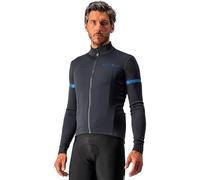 Maillot Castelli Fondo 2 manche longue noir clair bleu réfléchissant - XXL