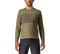 CASTELLI Trail Tech LS Tee T-Shirt Homme, Olive Green/Dark Gray-Orange Rust, XL