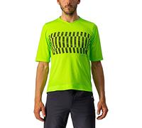 CASTELLI Trail Tech Tee T-Shirt Homme, Citron Vert électrique/Citron Vert foncé, XL