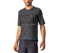 CASTELLI Trail Tech Tee T-Shirt Homme, Dark Gray/Black-Electric Lime, XL
