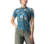 CASTELLI Unltd Sentier Jersey Long Maillot Femme, Dark Teal/Coral Flash, Small