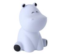 EGLO Veilleuse LED Castellino, lampe de table à batterie, hippopotame, décoration chambre d'enfant, garçon, lampe de chevet en silicone, pour lit d'enfant, bébé, tactile, bleu, blanc chaud, RVB
