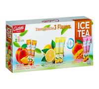 Castello since 1907 - Thé Glacé Zéro Sucre en Sachets | Pack 3 Saveurs : Pêche, Citron, Mangue | Total 36 Sachets | 1 Sachet = 500 ml de Boisson | Zéro Calorie | Sans Sucres | Sans Aspartame
