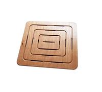 Castelmerlino Caillebotis de douche en contreplaqué Okumè marine 62x70 cm pour receveurs de douche 75x90 cm