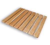 Castelmerlino Caillebotis de Douche en Lattes de mélèze vissées 68x68 cm pour receveurs de Douche 90x90 cm