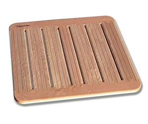 Castelmerlino Caillebotis de Douche en mélèze avec Joints en Queue d'aronde 59x59 cm pour Assiettes 80x80 cm