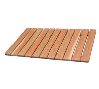 Castelmerlino Caillebotis de douche en mélèze verni certifié PEFC 85x55 cm pour receveurs de douche 100x70 cm